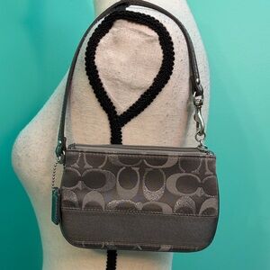 Coach Gray Wristlet with Signature Design